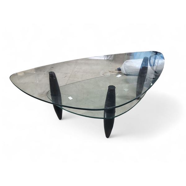 Modern Glass and Metal Table - Approx. H16" x W45" x D24"