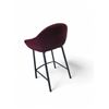 Image 2 : Elegant Burgundy Velvet Barrel Bar Chair