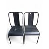 Image 1 : Set of 2 Black Textured Dining Chairs