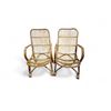 Image 1 : Pair of Vintage Rattan Lounge Chairs – Natural Woven Design - H35"