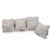 Image 1 : Set of 4 Playful White Faux Fur Smiley Face Decorative Pillows - RV: $200 CAD