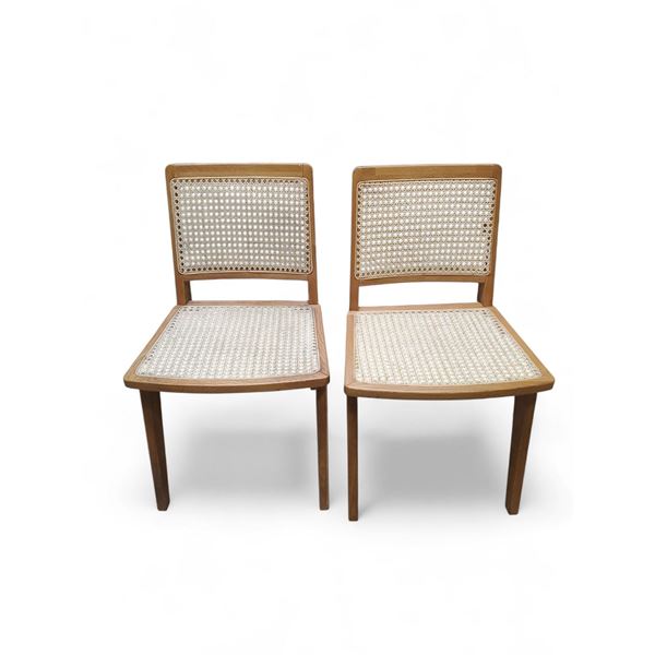 Set of 2 Article Rattan Dining Chairs – Natural Wood Frame