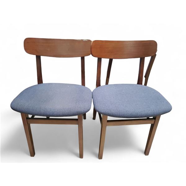 Set of 2 Article Dining Chairs - Walnut and Seascape Blue