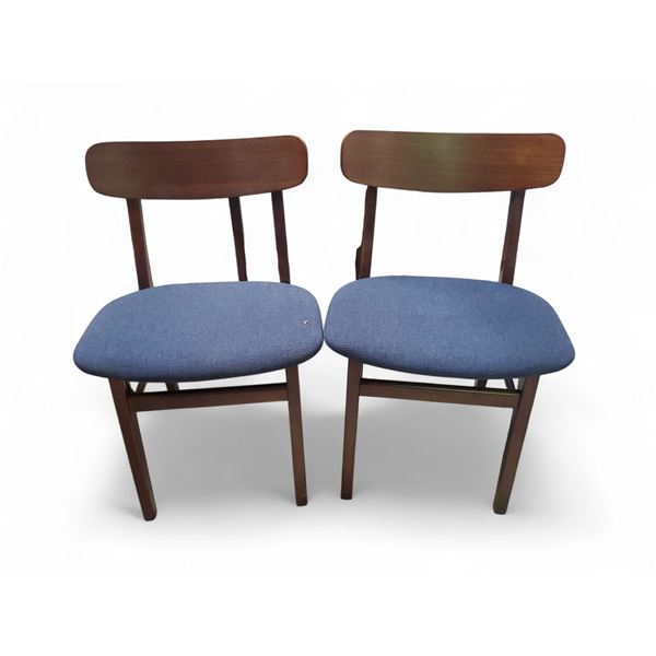 Set of 2 Article Dining Chairs - Walnut and Seascape Blue