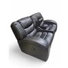 Image 5 : Black Faux Leather Reclining Loveseat with Center Console and Cup Holders - approx. H38" x W70" x D3