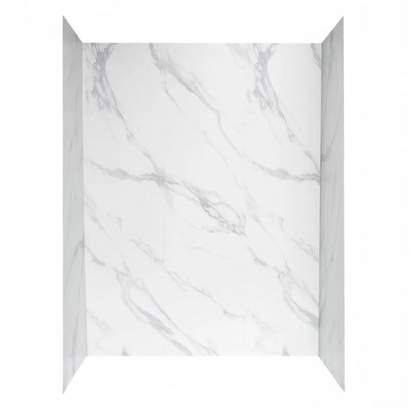Glacier Bay Shower Wall System Cabine – Carrara White - RV: $1198 CAD - H78" x W60" x D32" 