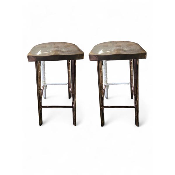 Ark Interior Pair of 2 Bohemian Rose Barstools (78") - R.V. $599, Total $1,200