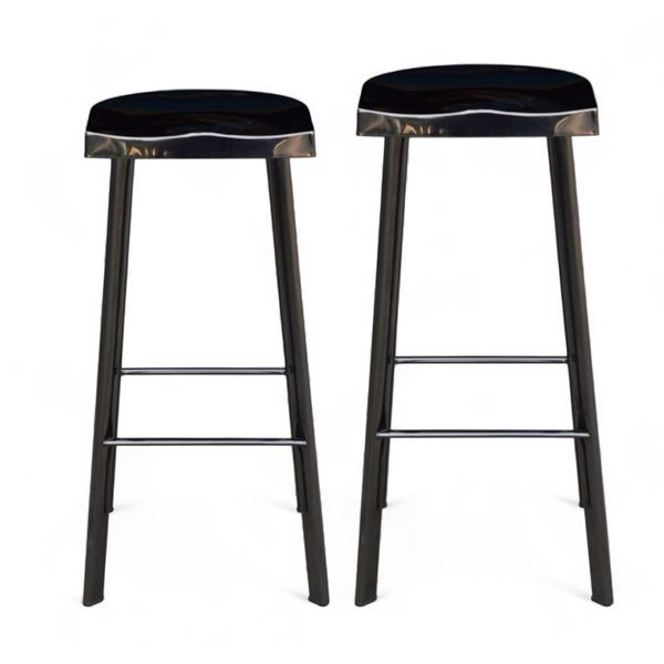 Ark Interior Pair of 2 Bohemian Black Barstools (78") - R.V. $599, Total $1,200