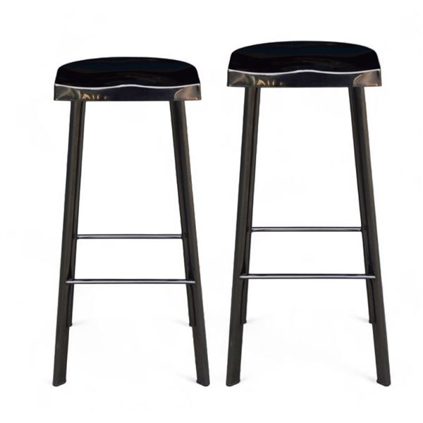 Ark Interior Pair of 2 Bohemian Black Barstools (78") - R.V. $599, Total $1,200