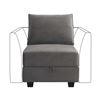 Image 1 : Honbay Modern Velvet Grey Module Storage Armless Chair (BOX C) - R.V. $259 (HB-01-B2813)