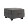 Image 1 : Honbay Modern Velvet Grey Module Storage Ottoman (BOX B) - R.V. $259 (HB-01-B2813 - Display Model)