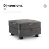 Image 2 : Honbay Modern Velvet Grey Module Storage Ottoman (BOX B) - R.V. $259 (HB-01-B2813 - Display Model)