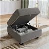 Image 3 : Honbay Modern Velvet Grey Module Storage Ottoman (BOX B) - R.V. $259 (HB-01-B2813 - Display Model)