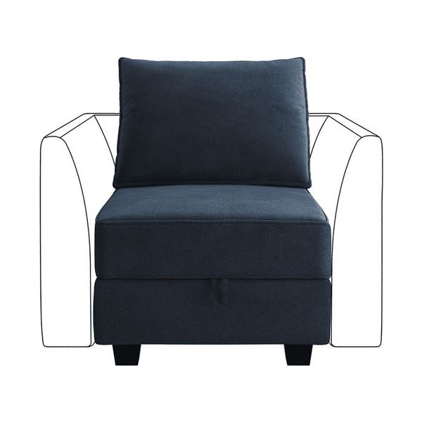 Honbay Modern Velvet Navy Blue Module Storage Armless Chair (BOX C) - R.V. $259 (HB-01-C2912)