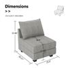 Image 3 : Honbay Modern Grey Module Storage Armless Chair (BOX C) - R.V. $260
