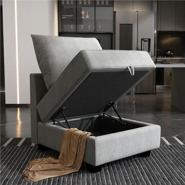 Honbay Modern Grey Module Storage Armless Chair (BOX C) - R.V. $260