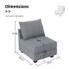 Image 3 : Honbay Modern Bluish Grey Module Storage Armless Chair (BOX C) - R.V. $260