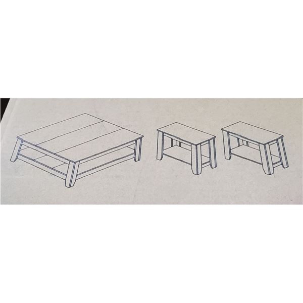 3 Pcs Set - Includes Coffee Table, 2 End Tables - New In Box (fg-dj-pu-16-954-way)