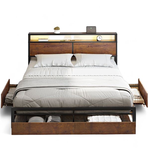 Queen Bed 203.3 x 152.5 x 102.6 cm (HB005GKGY)