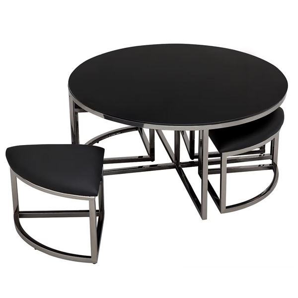 Divani Home & Living Galaxy - Titanium Black - Tinted Glass