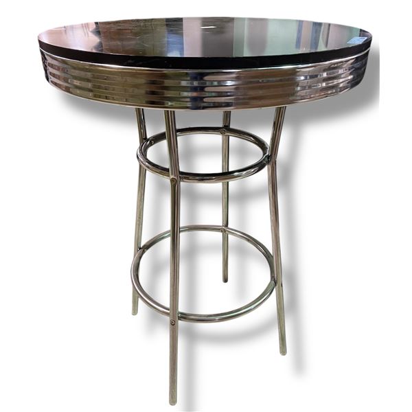 Retro-Style Round Bar Table - H41" x Diameter 30"