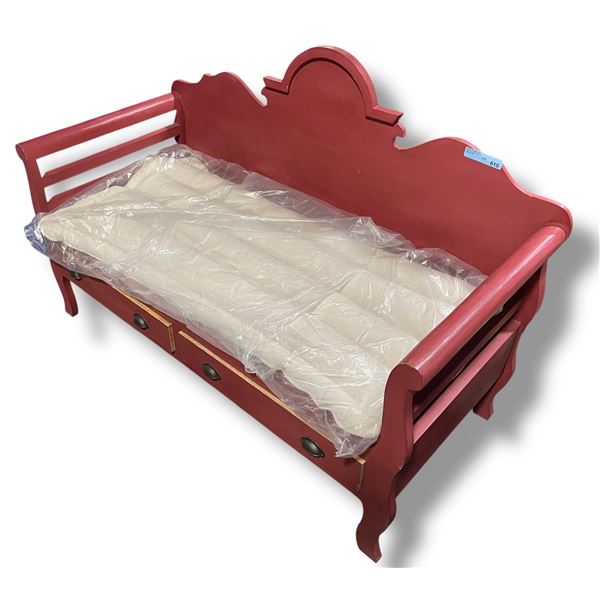 Wooden Daybed with Storage Drawers - Approx. H39" x W58" x D26"