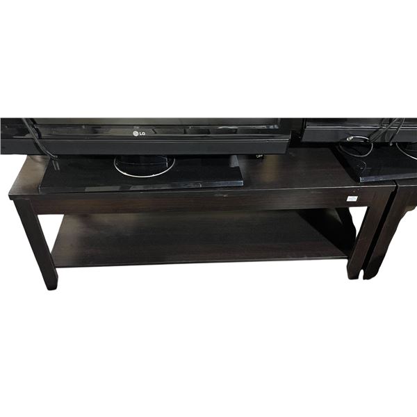 Dark Brown Wooden Coffee Table - H18" x W47" x 23" - As Is