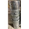 Image 1 : Group of 5 - Unbranded Metal Trash Cans