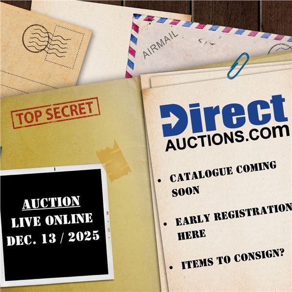 Online Catalogue Coming Soon - Early Registration Here - Items To Consign?