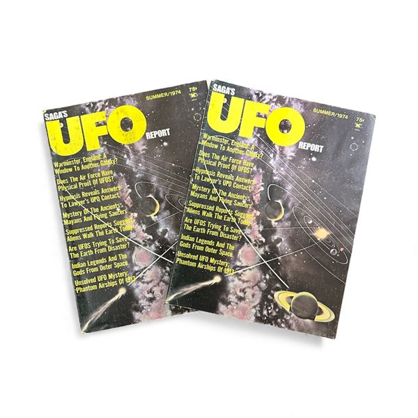 (x2) SAGA's UFO Report - Summer 1974 - Vintage - In Protective Sleeve