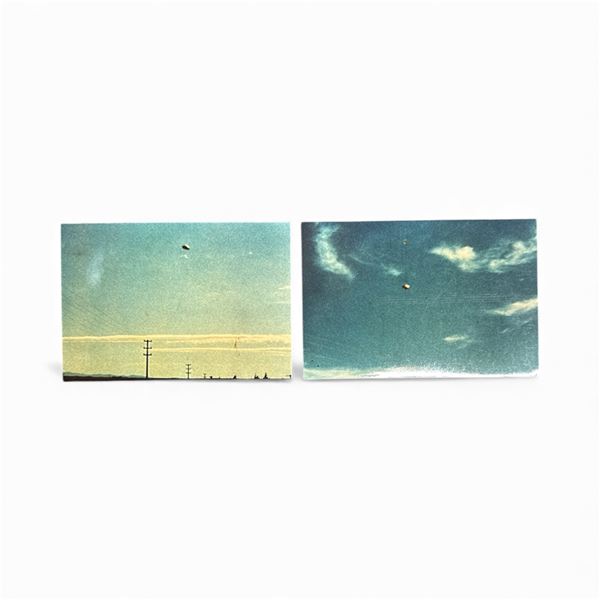 2 Pc Set - Photographs: UFO in the Sky - Maldonado Uruguay - July 26 1977 - Taken By Sergio Ottamend