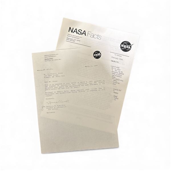 OFFICIAL DOCUMENT: FOIA Correspondense between Clifford Stone & Patricia M. Riep-Dice FOIA Officer -