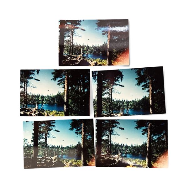5 Pc Set - Photographs: UFO Over a Lake - Vaxjo Sweden, July 14 1996 - Taken By Anon Campers