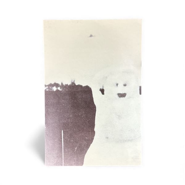 Photograph: UFO Over Snowman - Nanaimo BC Canada, February 1975 - Taken by Lance Wilet
