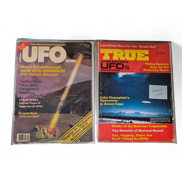 2 Pc - True Magazine #8 (Winter 1978) & UFO Report (Sept. 1977) - Vintage - In Protective Sleeve.