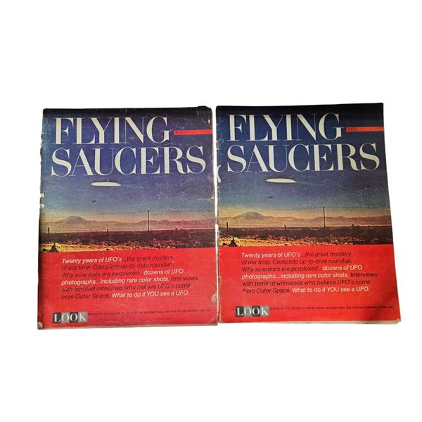 (x2) - Look Magazine - Special - "Flying Saucers" - Vintage - 1967