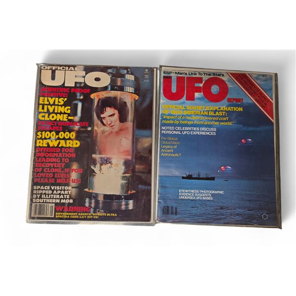 2 Pc - Official UFO - "Elvis Living Clone" (May 1978) & UFO Report (March 1977) - Vintage - In Prote