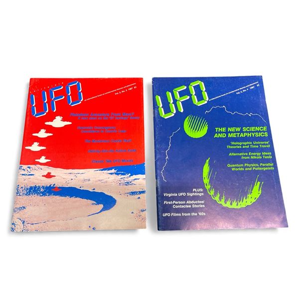 2 Pc - UFO Magazine (Volume: 2 - #3 & #4) - 1987) - Vintage - in Protective Sleeve