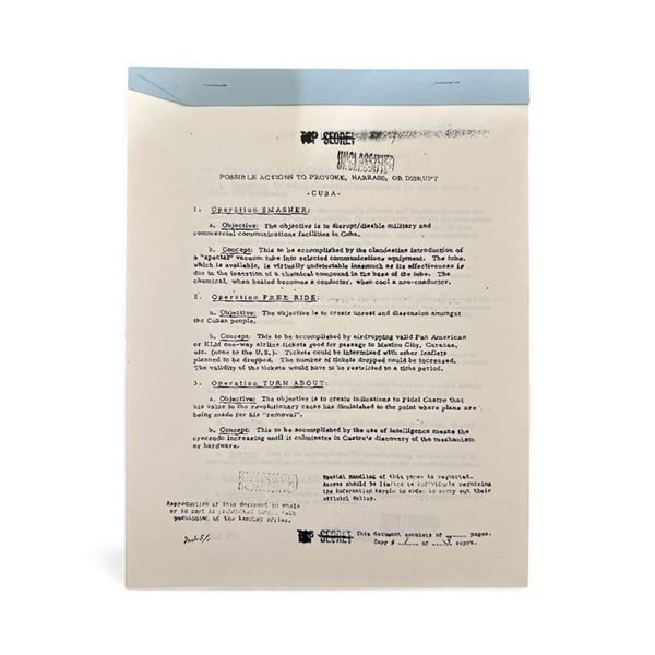 OFFICIAL DOCUMENT: Different Government Projects to Disrupt/Provoke/Harrass Cuba - 8 Pages