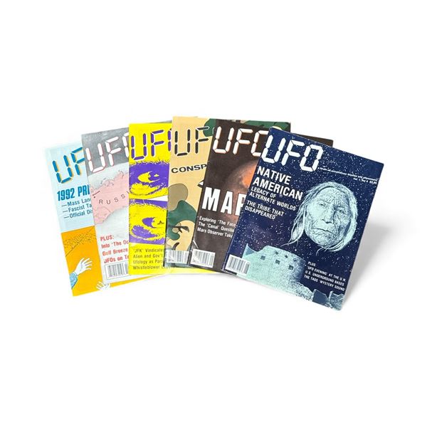 6 Pc -UFO Magazine (Volume: 7 - #1, #2, #3, #4, #5 & #6) (1992) - Vintage - In Protective Sleeves