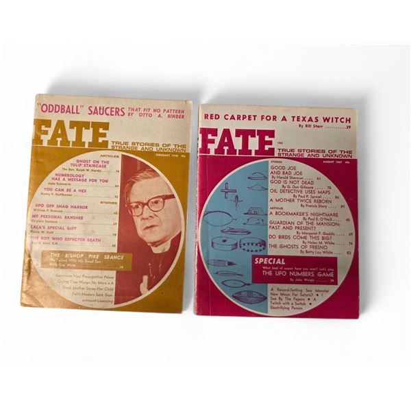 2 Pc - Fate Magazine: True Stories of The Strange & Unknown - (Aug 1967 & Feb 1968) - Vintage - In P