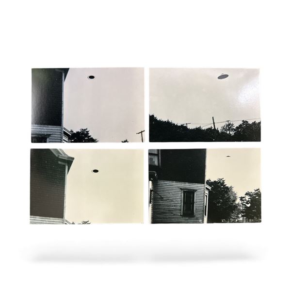 4 Pc Set - Photographs: Urban UFO - Passiac NJ USA, July 29 1952 - Taken by August Roberts