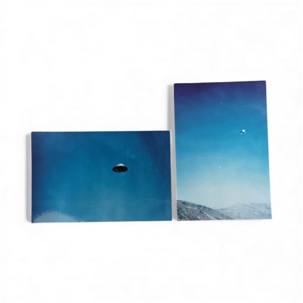 2 Pc Set - Photographs: Blue Sky UFO: Death Valley CA USA, 1989 - Taken by Michael Darcy