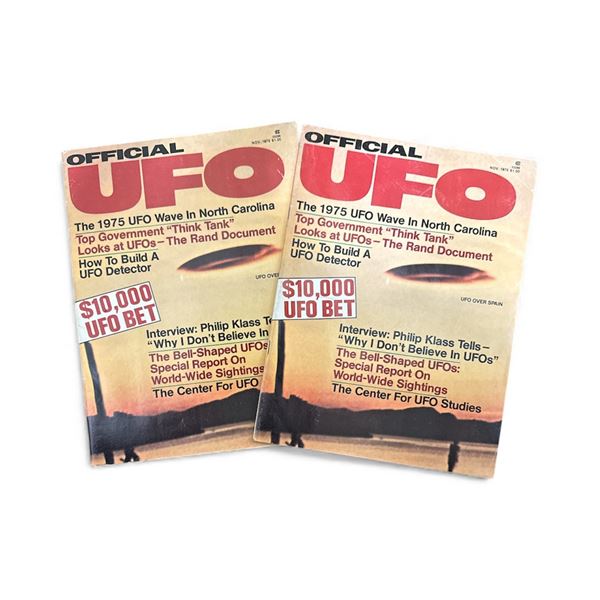 (x2) OFFICIAL UFO - Vintage Nov. 1975 - In Protective Sleeve