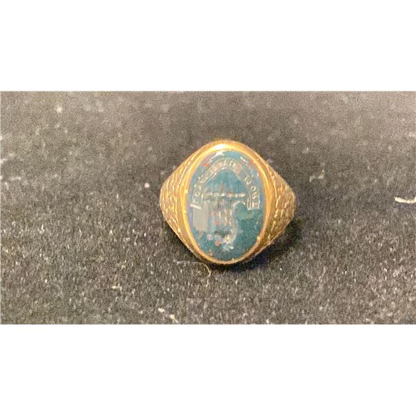 APPROX 14K MENS RING SET WITH BLOODSTONE (5.9G)