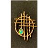 Image 1 : APPROX 14K BROOCH PENDANT SET WITH OPAL TRIPLET (17G)