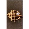 Image 2 : APPROX 14K BROOCH PENDANT SET WITH OPAL TRIPLET (17G)
