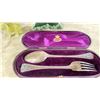 Image 7 : FOUR CARVED JADE FIGURINES, JOHN BROWN/ANGELL & BROWN SILVER PLATED FORK AND SPOON SET