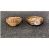 Image 1 : APPROX 10K LADIES RING & 14K MENS PINKY RING SET WITH STRONTIUM TITANATE (6G TOTAL)