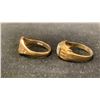 Image 2 : APPROX 10K LADIES RING & 14K MENS PINKY RING SET WITH STRONTIUM TITANATE (6G TOTAL)